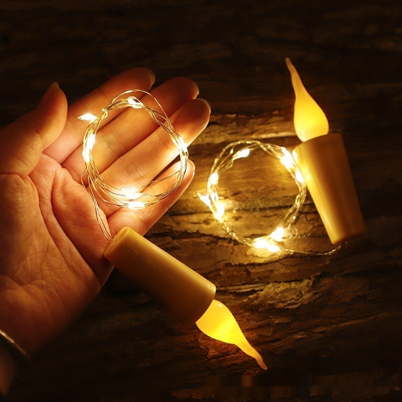 LED Wine Bottle String Lights - Candle Stopper with Flashing Strip for Festive Decor