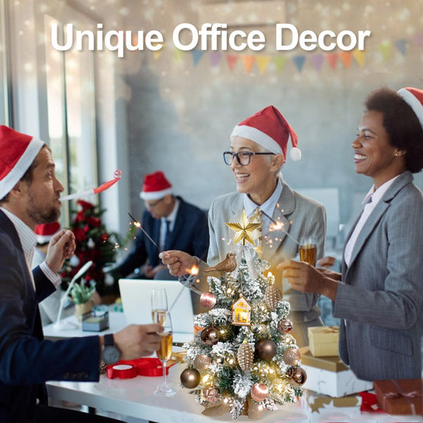 55cm Snowy Plush Christmas Tree with LED Lights | Festive Tabletop Holiday Decor