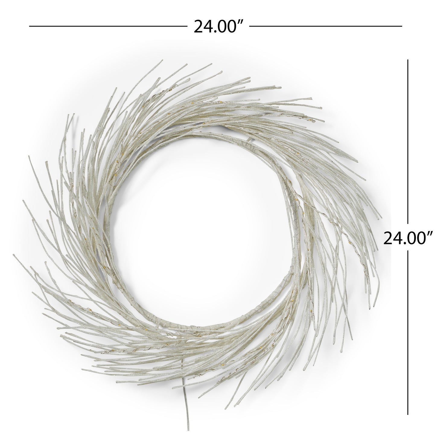 24” Lighted Paper Christmas Wreath – Warm White LEDs, Timer, Battery Operated | Elegant Holiday Wall or Door Deco