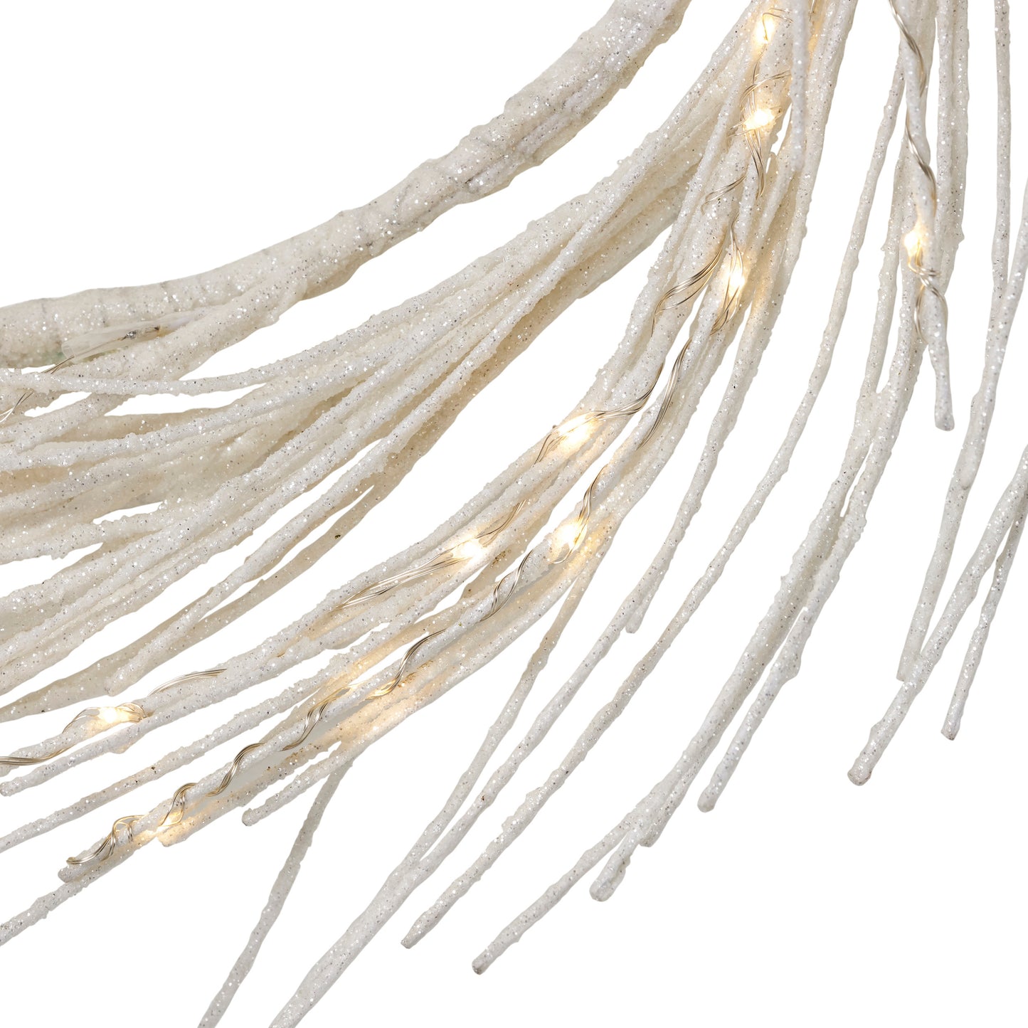 24” Lighted Paper Christmas Wreath – Warm White LEDs, Timer, Battery Operated | Elegant Holiday Wall or Door Deco