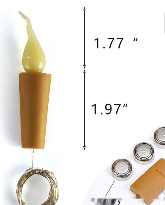LED Wine Bottle String Lights - Candle Stopper with Flashing Strip for Festive Decor