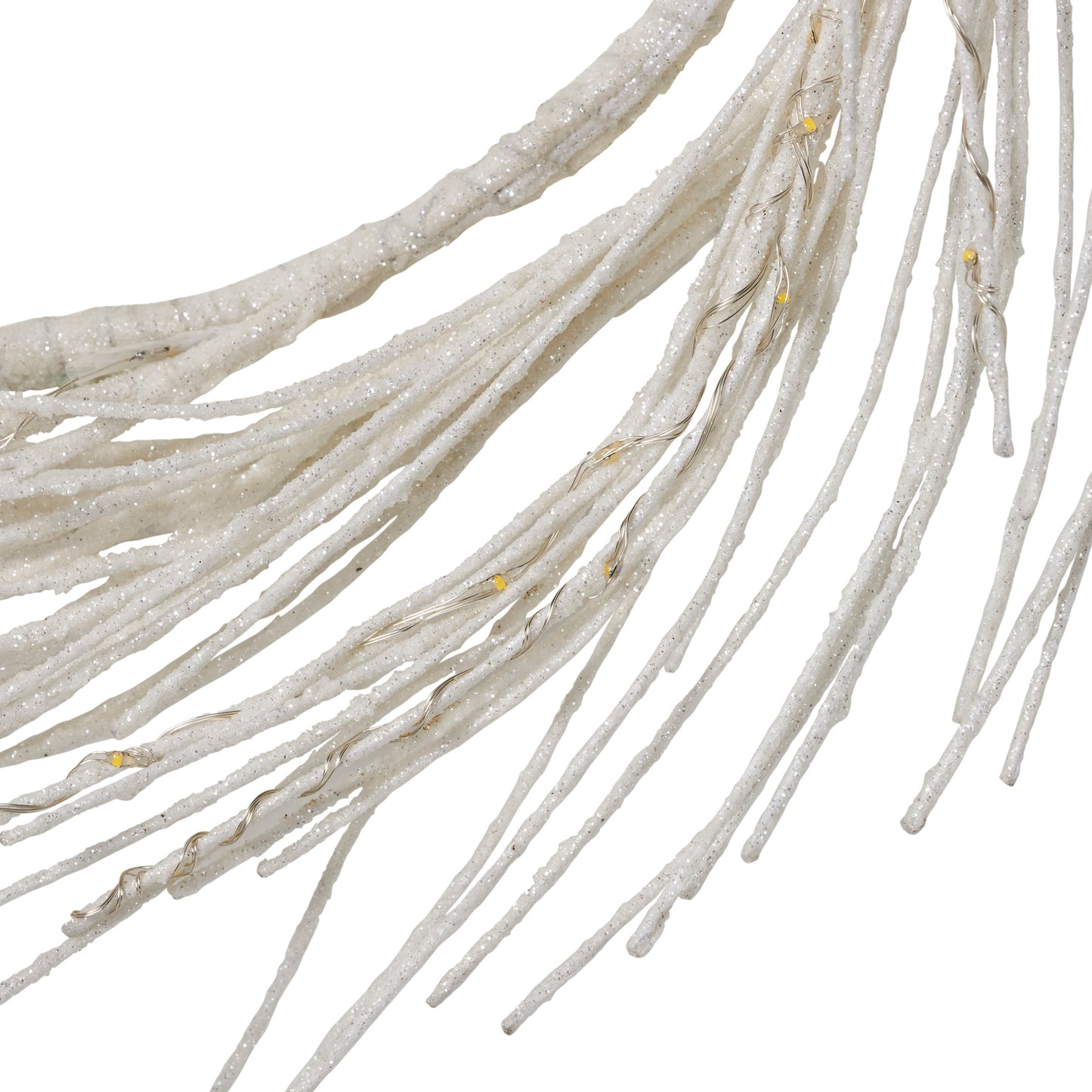 24” Lighted Paper Christmas Wreath – Warm White LEDs, Timer, Battery Operated | Elegant Holiday Wall or Door Deco