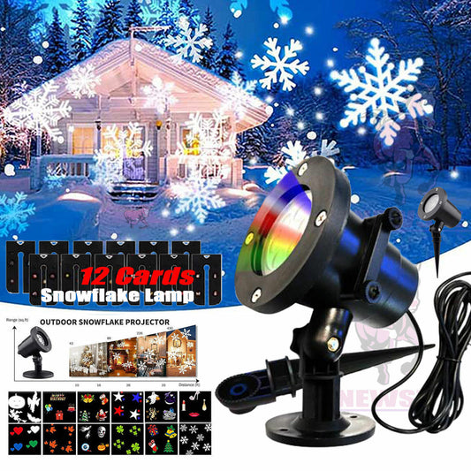 48 Pattern LED Christmas Projector Light - Snow Laser Landscape Lamp for Garden & Holiday Decor