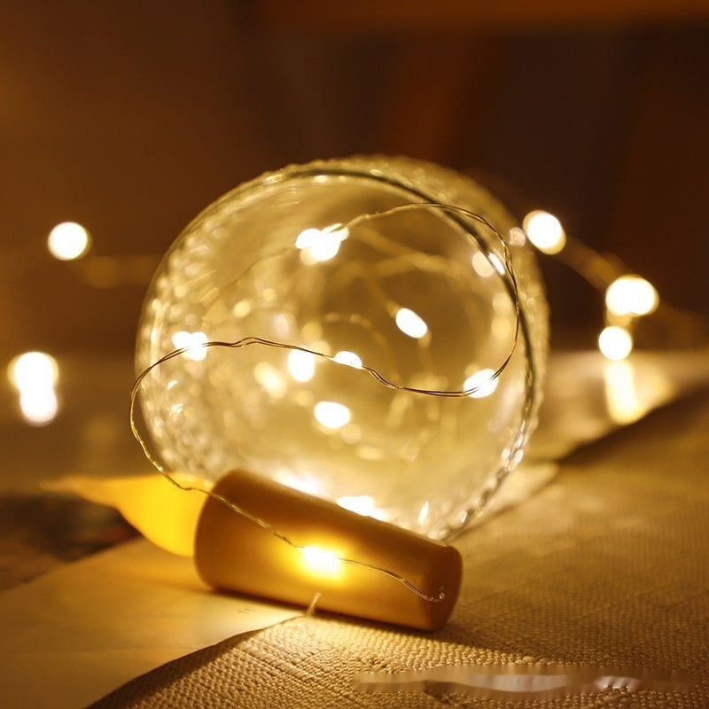 LED Wine Bottle String Lights - Candle Stopper with Flashing Strip for Festive Decor