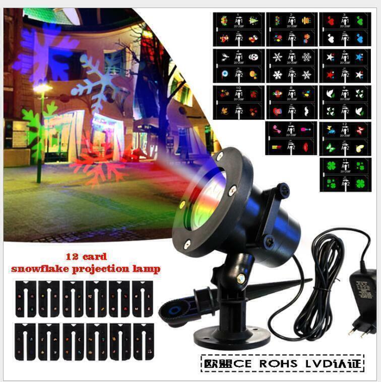 48 Pattern LED Christmas Projector Light - Snow Laser Landscape Lamp for Garden & Holiday Decor